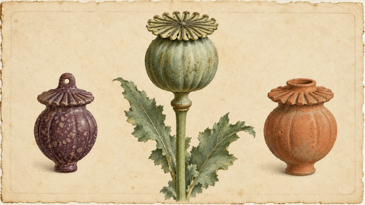Clay Vessels and Porphyry Pendants: Poppy Capsule Forms Across the Cycladic Palaces